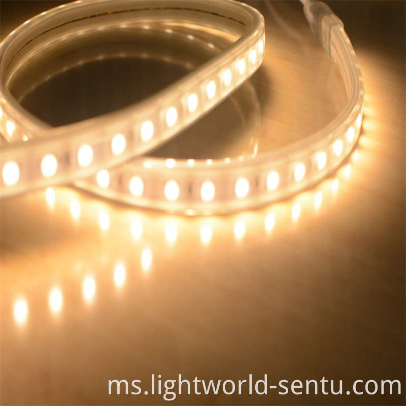 High Lumen AC230V SMD5050 LED Strip dengan CE ROHS